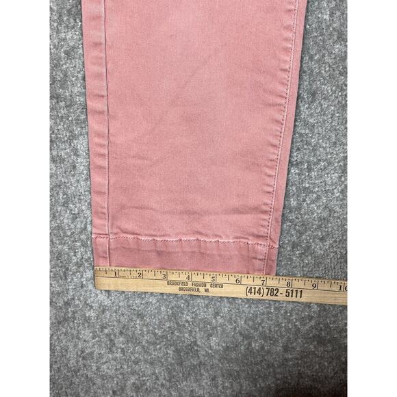 Express Cargo Jeans Womens Size 10 Pink Denim Stretch Super High Rise Crop - Picture 12 of 12